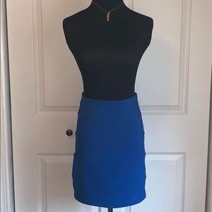 Blue stretch mini skirt